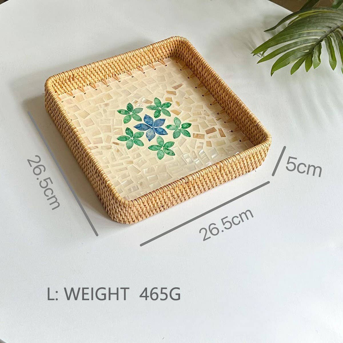 RATTAN COLORFUL SHELL CREATIVE HANDMADE FRUIT PLATE_CWMM4422