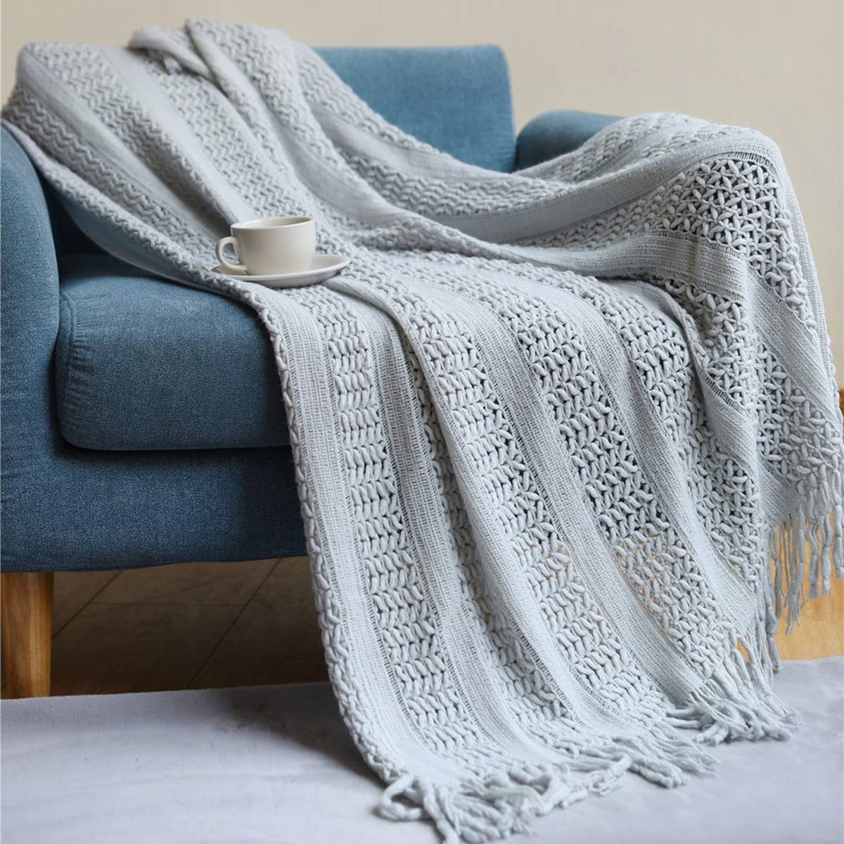 SOFT WARM CHUNKY KNIT BLANKET THROW_CWMM0195