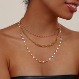 STAINLESS STEEL GOLD PLATED CLAVICLE NECKLACE_CWMM3676