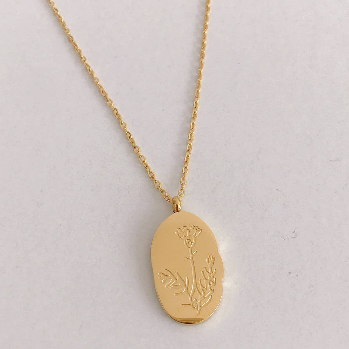 NEW STAINLESS STEEL DECEMBER FLOWER NECKLACE_CWMM3770