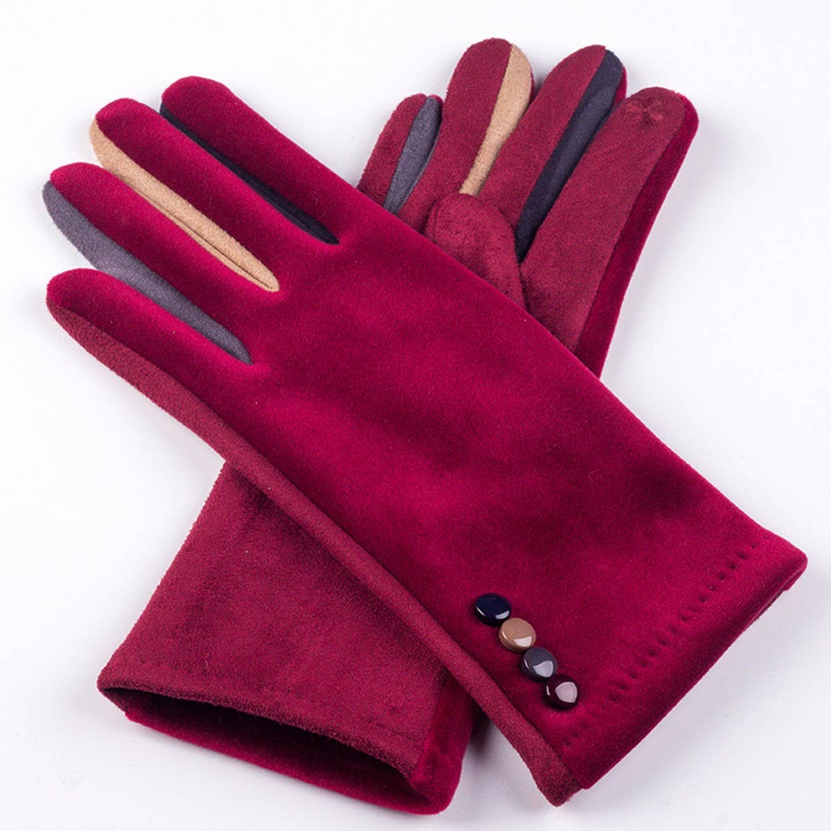 Fashionable Velvet Touch Screen Cycling Gloves_Cwmm1549