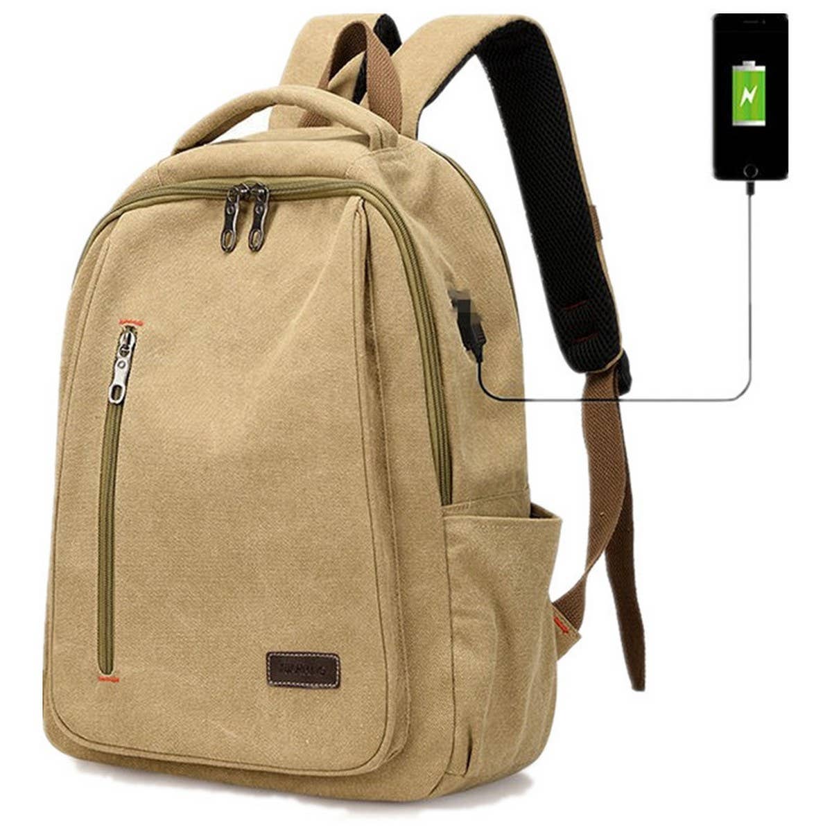 SIMPLE VERSATILE CANVAS BACKPACK LAPTOP BAG_CWAB2201