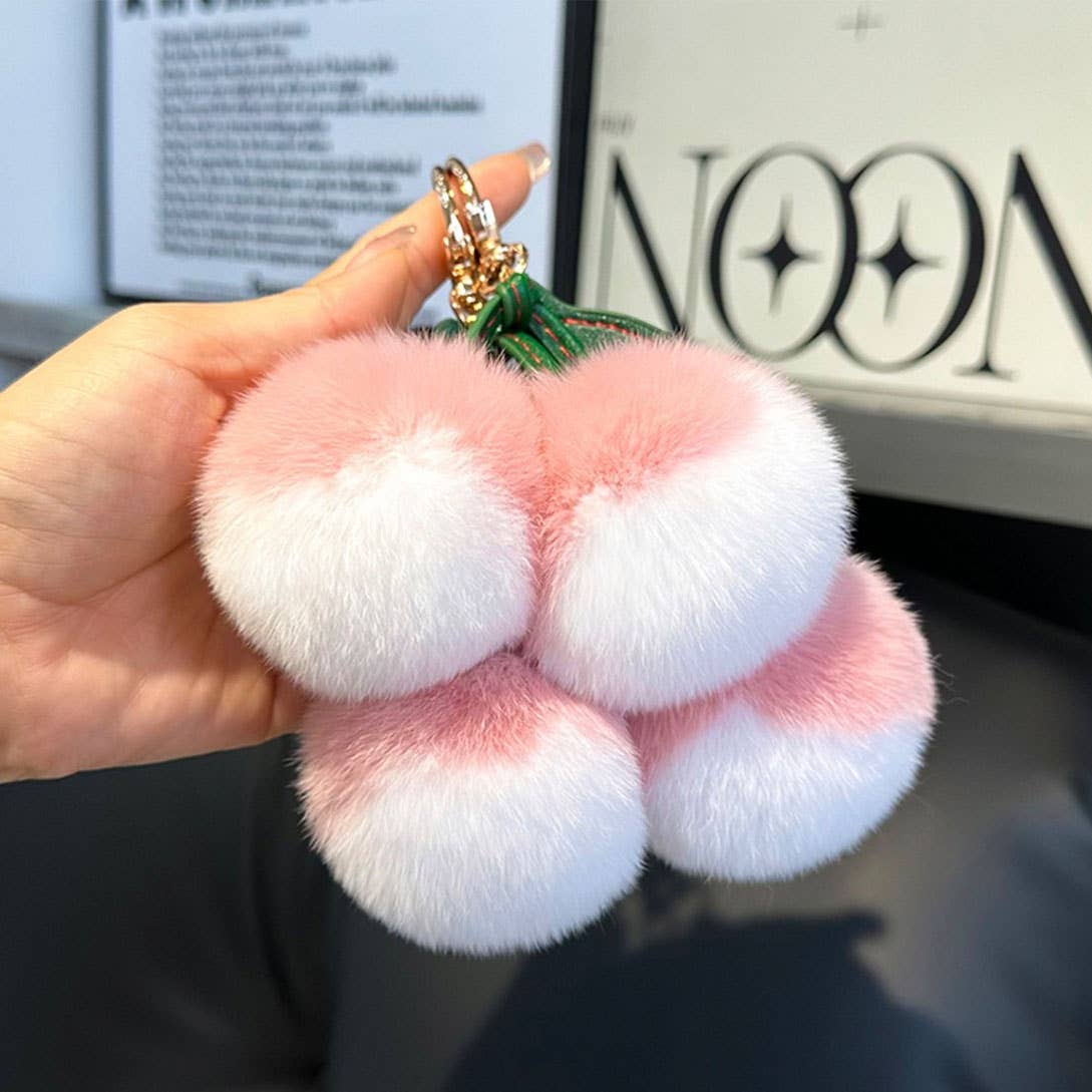 CUTE FUR LITTLE LYCHEE CAR KEYCHAIN BAG PENDANT_CWMM2521