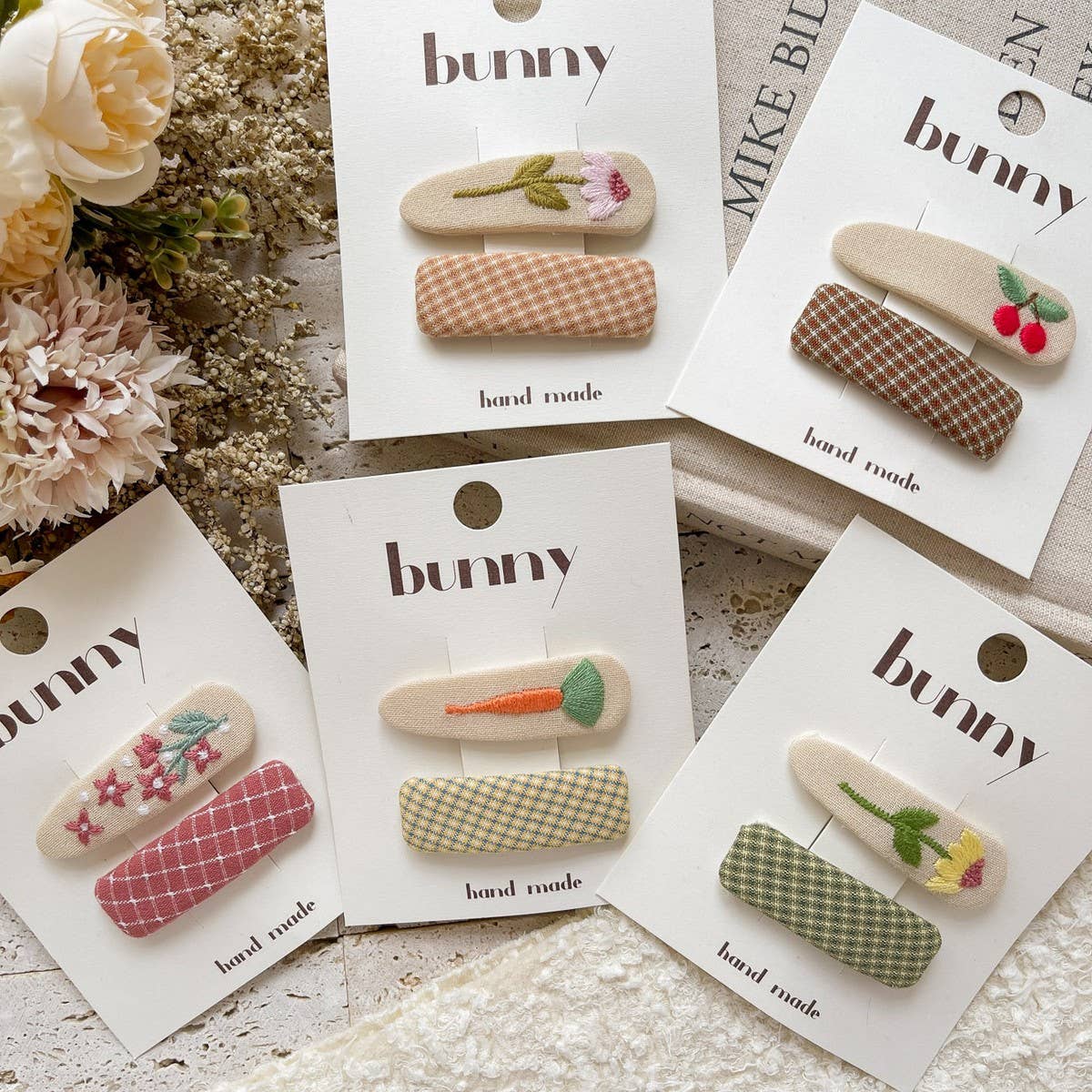 Embroidered Fruit Floral Bb Clips_Cwaha08424