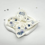 EMBROIDERED MARINE LIFE SQUARE SCARF HAIR TIE_CWAHA3691