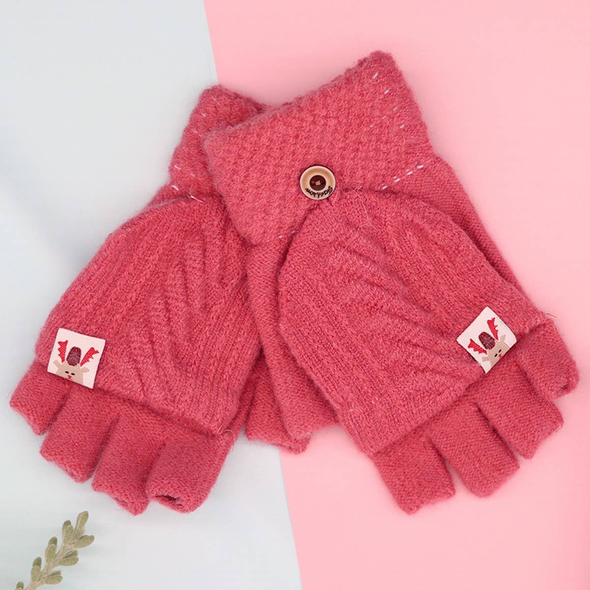 HALF FINGER FLAP CYCLING ANTI FREEZE CABLE GLOVES_CWAG0155