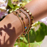 BRIGHT ENAMEL HEART STAR BRACELET 18K GOLD STEEL_CWAJE4812