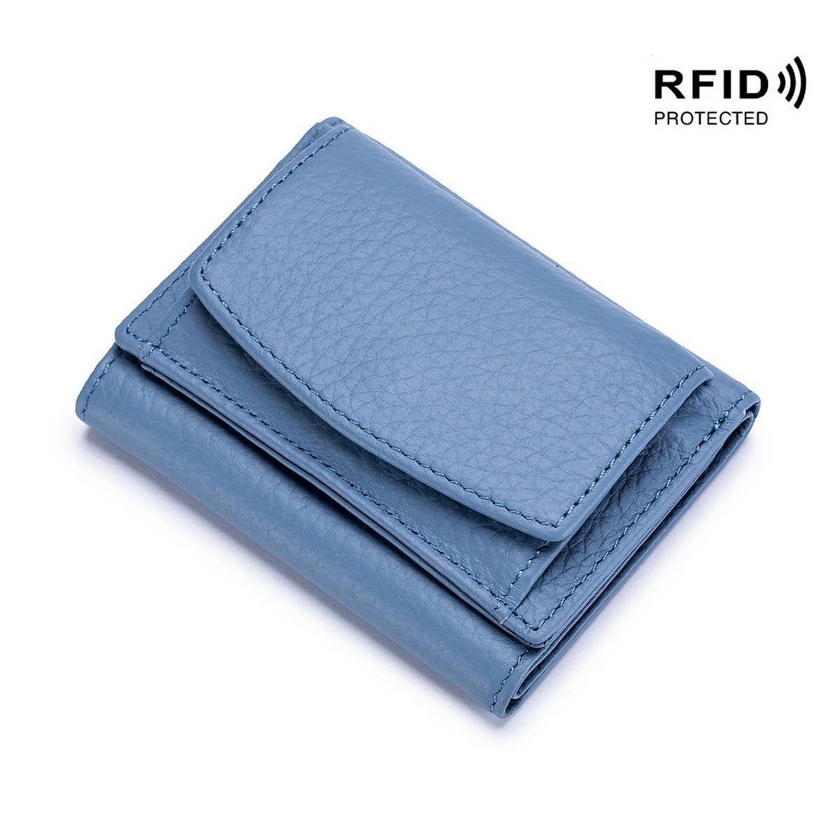 SHORT RFID COIN POCKET WALLET MINI LEATHER WALLET_CWAB3700