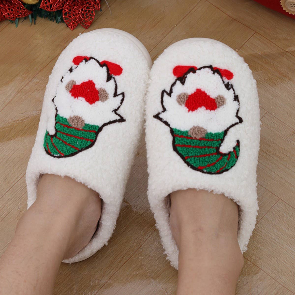 CHRISTMAS DWARF PATTERN WINTER COTTON SLIPPERS_CWSHS0470