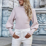 Solid Color Knit Crewneck Pullover Sweater