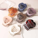 FLAT HEART HAIR CLIP STRONG GRIP DUCKBILL_CWAHA6512
