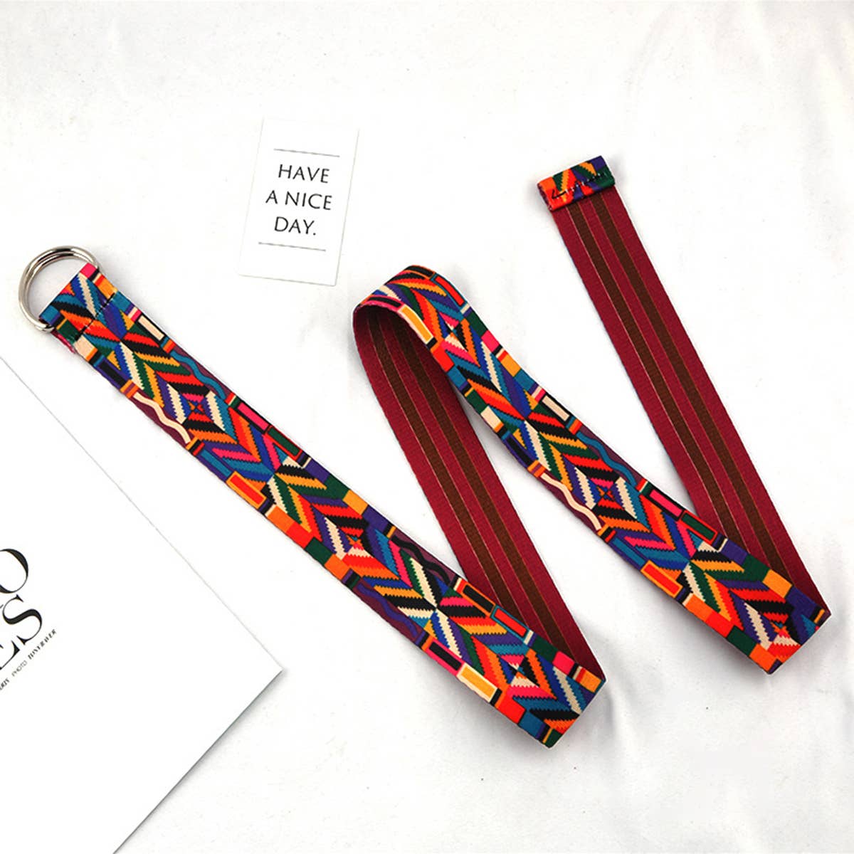 Cwabe0951_Double Buckle Canvas Casual Belt