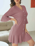 V-Neck Loose Casual Thin Nightdress