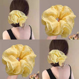 Large Blue Chiffon Scrunchie Ponytail Holder_Cwaha07529