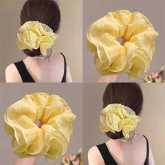 Large Blue Chiffon Scrunchie Ponytail Holder_Cwaha07529