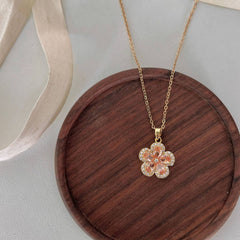 NEW CRYSTAL CHERRY BLOSSOM NECKLACE_CWAJE1257