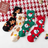 NEW CHRISTMAS CARTOON ELK SANTA CLAUS SOCKS_CWMS1411