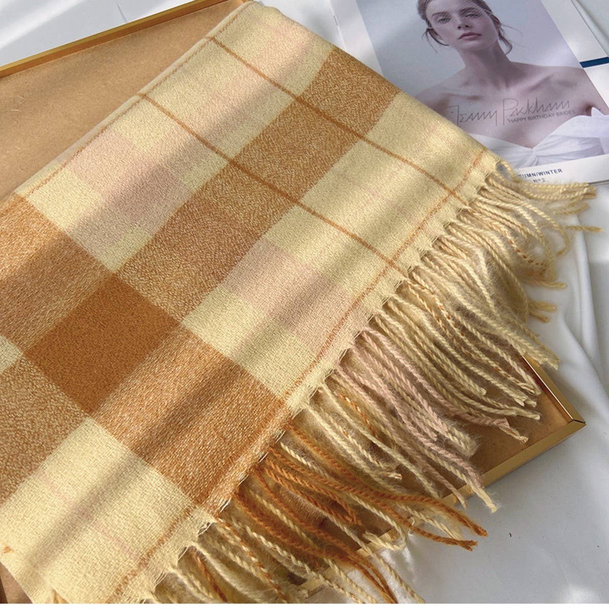 PLAID SCARF SHAWL CLASSIC TARTAN WINTER WRAP_CWASC1455