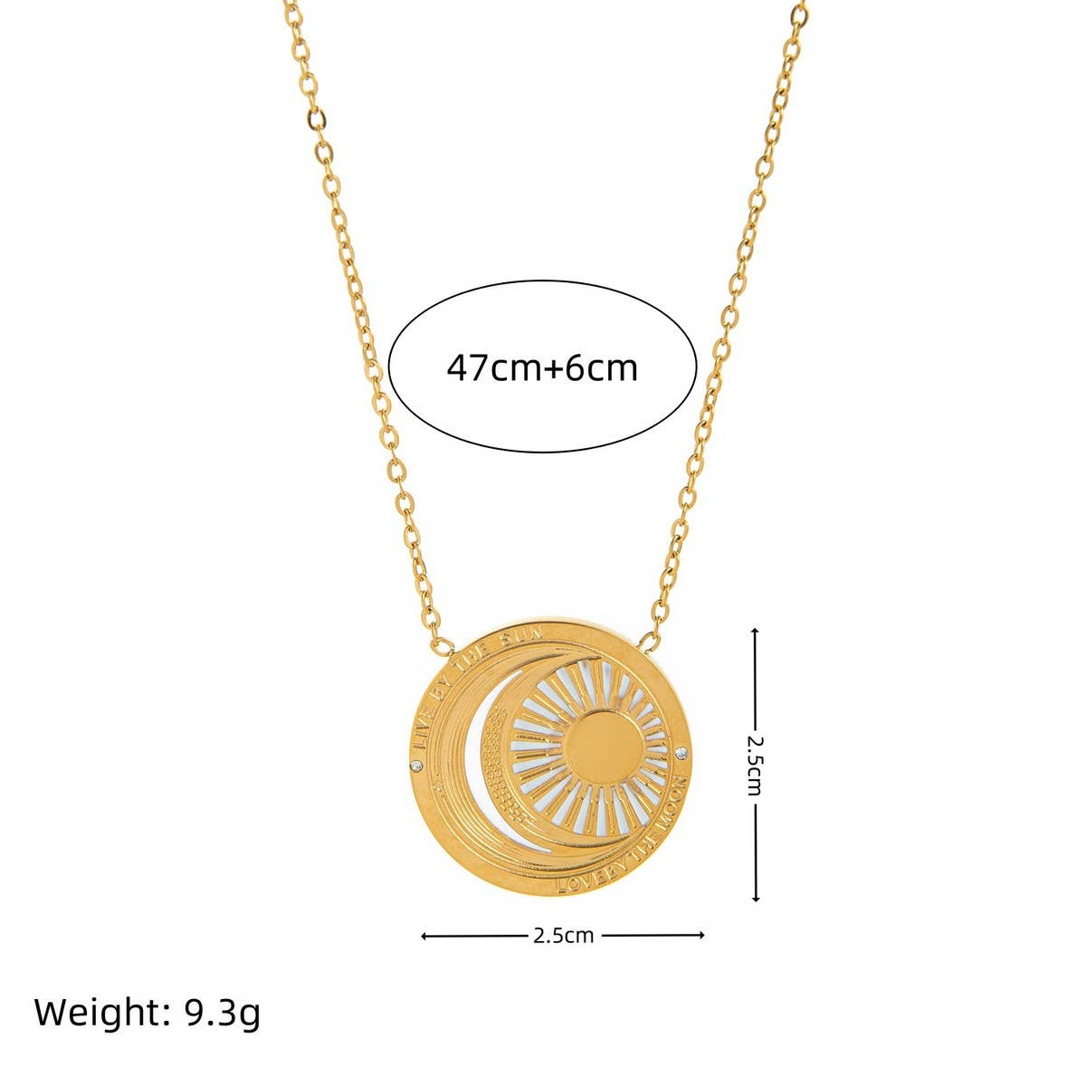 18K STAINLESS STEEL TAROT PENDANT NECKLACE_CWMM3773