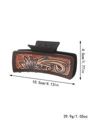 SUNFLOWER PU LEATHER HAIR CLAW WESTERN STYLE_CWASC1618