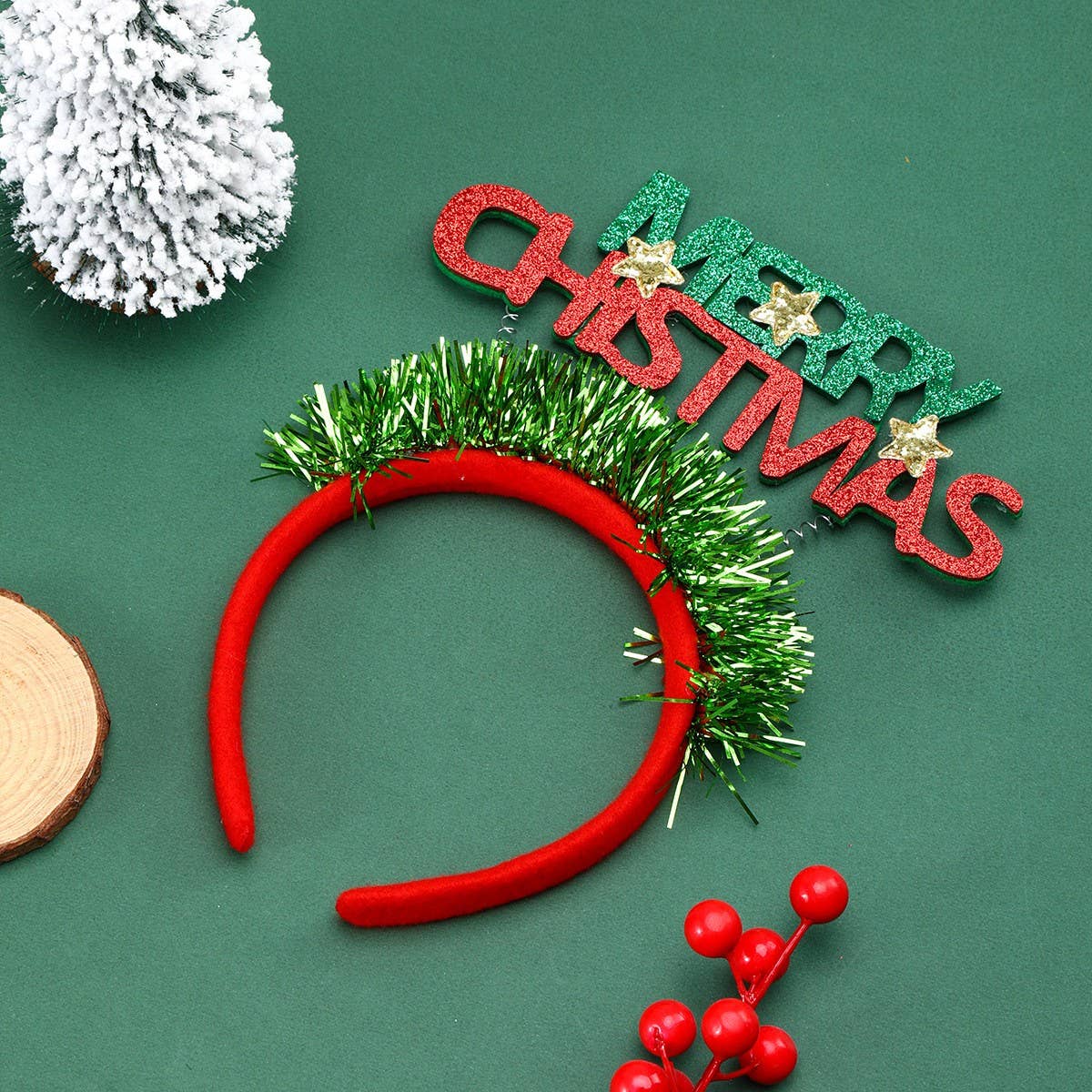 CHRISTMAS SEQUINED ENGLISH CHILDRENS HEADBAND_CWAHA2734