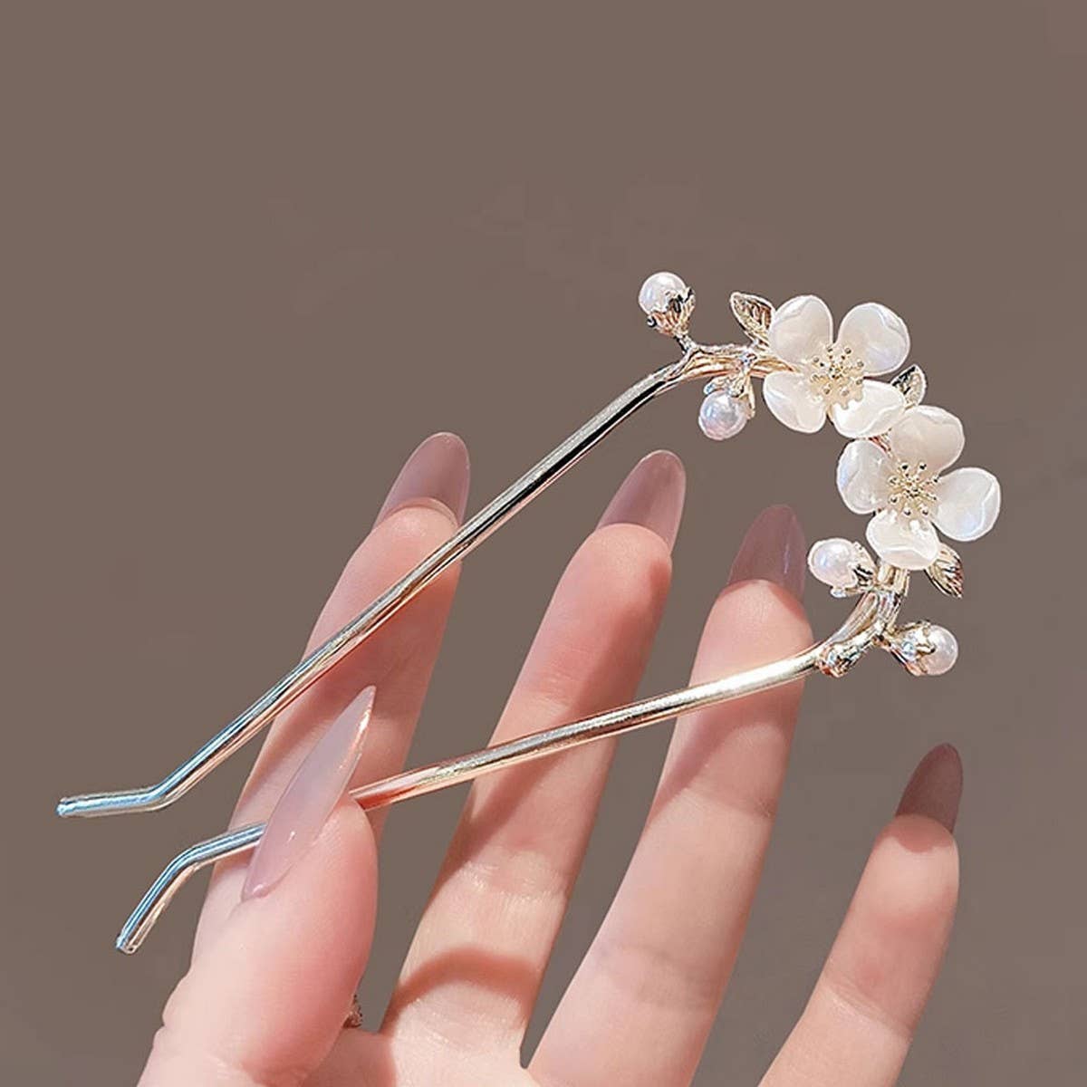 PEARL CAMELLIA HAIR INSERT COMB HAIRPIN_CWAHA4664