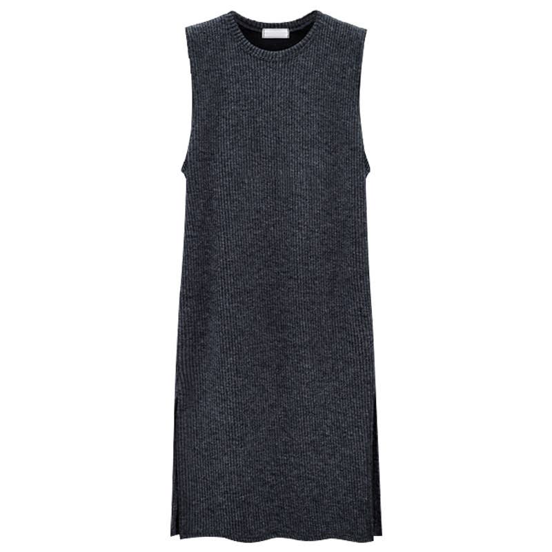 Waistband Sleeveless Tank Dress With Bottom Wrap