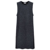 Waistband Sleeveless Tank Dress With Bottom Wrap