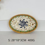 RATTAN OVAL FRUIT TEA SHELL TRAY STORAGE BASKET_CWMM4501