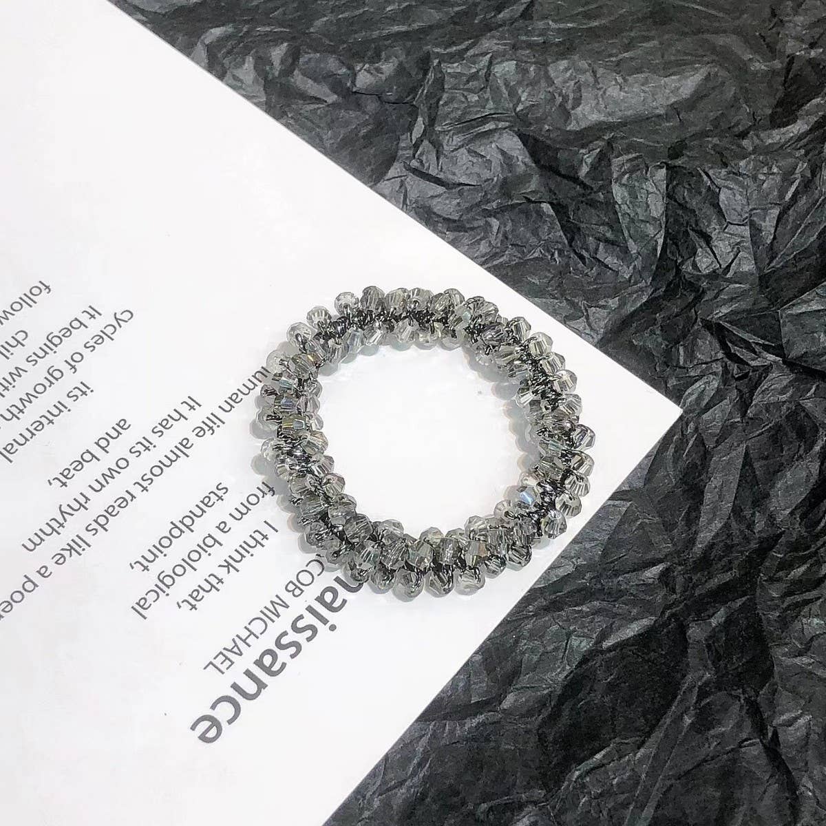 CUTE CRYSTAL VINTAGE HAIR TIE SWEET PONYTAIL BAND_CWAHA6765