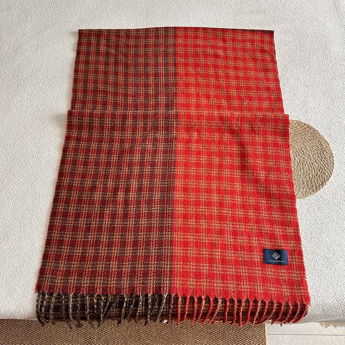 Vintage Plaid Scarf Soft Warm Winter Wrap_Cwasc2321