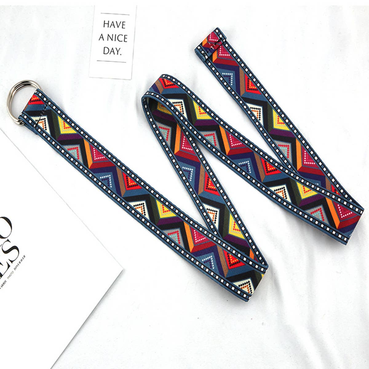 Cwabe0951_Double Buckle Canvas Casual Belt