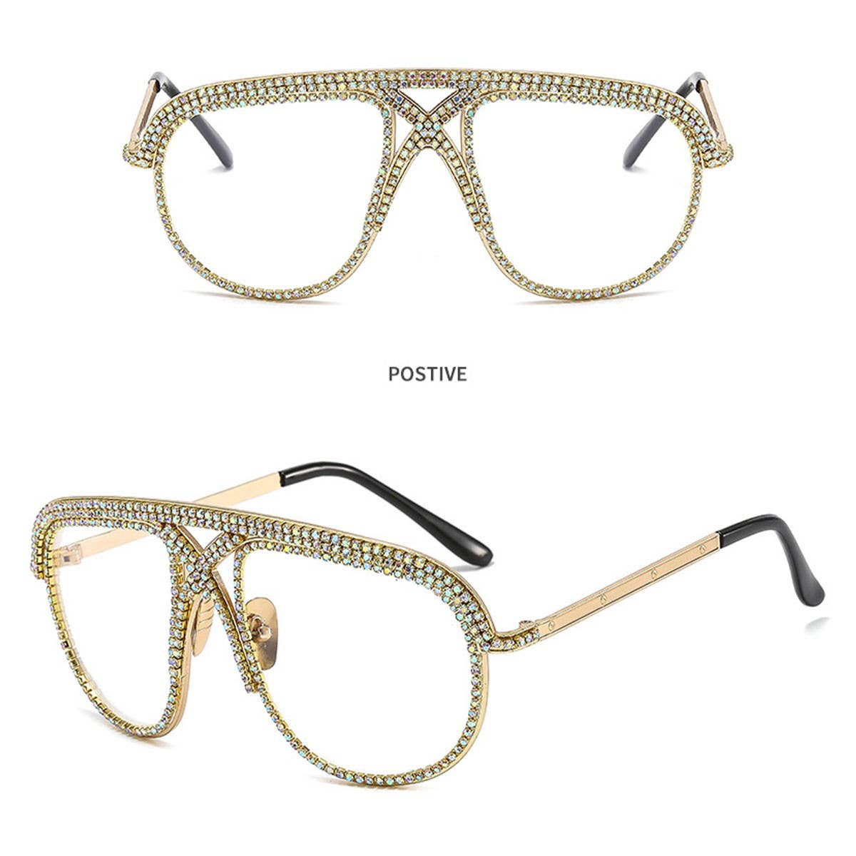 LARGEFRAME COLORFUL DIAMOND STUDDED TOADSUNGLASSES_CWASG0876