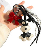 ELEGANT DOG BOW CHARM WITH BRAIDED STRAP_CWMM7558