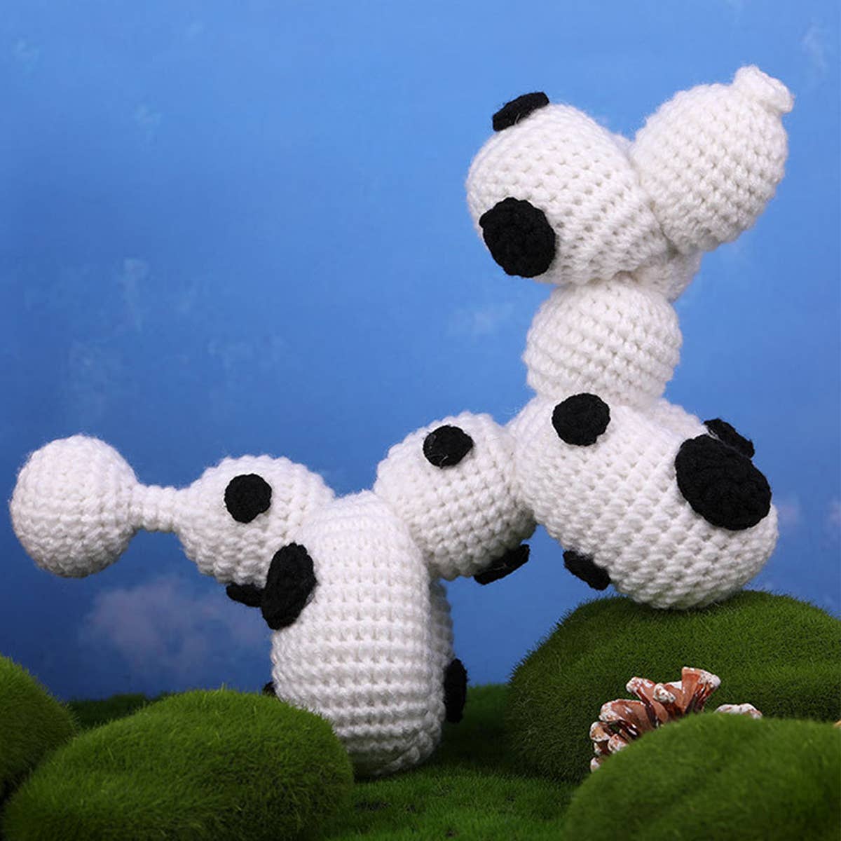 White Balloon Dog Doll Crochet Material Pack_Cwmm0820