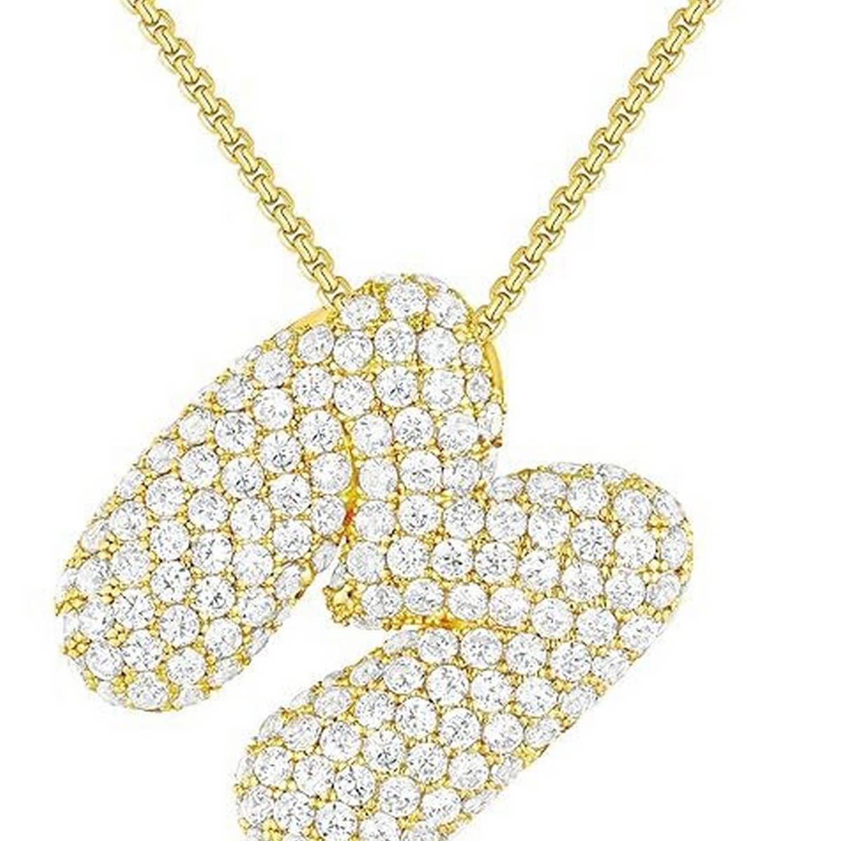 26 LETTERS NECKLACE COPPER ZIRCONIA PENDANT_CWMM5864