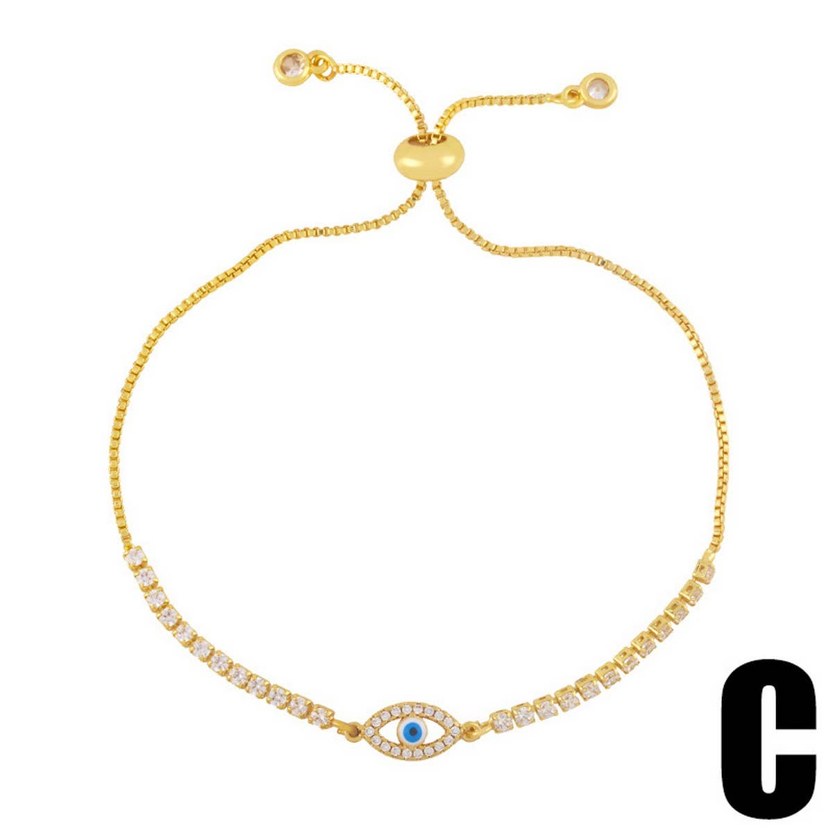 DEVILS EYE BUTTERFLY PLATED 18K GOLD BRACELET_CWAJE0874