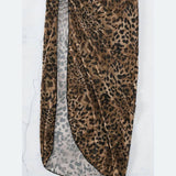 LEOPARD PRINT SLING BEACH SKIRT WITH HIGH SLIT_CWBLS0487