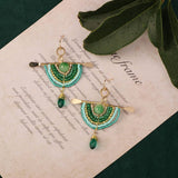 GEOMETRIC DESIGN VINTAGE BRAIDED ETHNIC EARRINGS_CWAJE3988