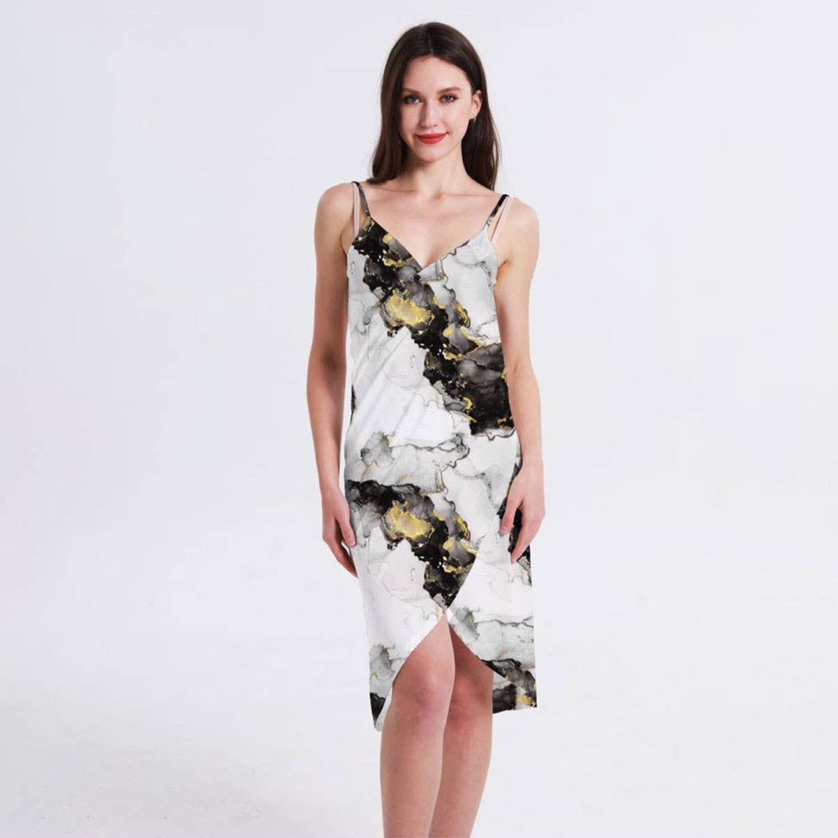 FLORAL PRINT ONE PIECE BEACH DRESS FOR VACATION_CWBLS0467