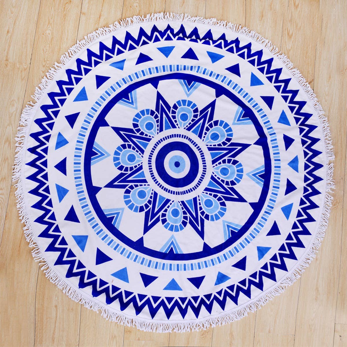 ROUND MICROFIBER TASSEL BEACH TOWEL BLANKET_CWMM7602