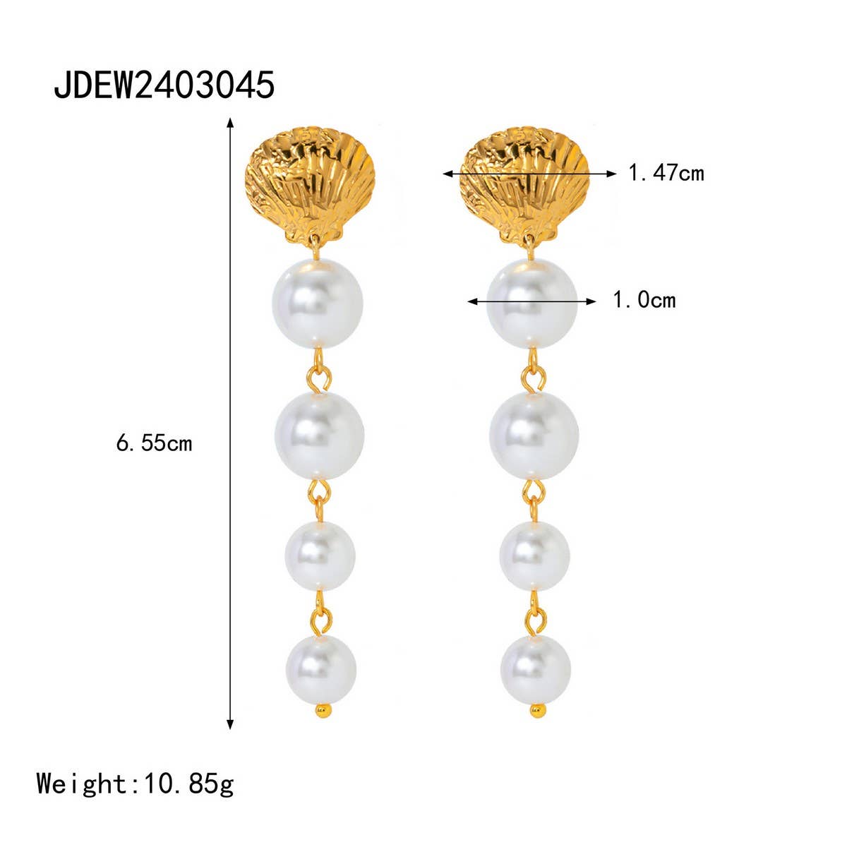 ELEGANT SHELL PEARL TASSEL EARRINGS_CWAJE1368