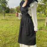 SMALL FRESH RUFFLED STRAP CROSS APRON_CWMM5792