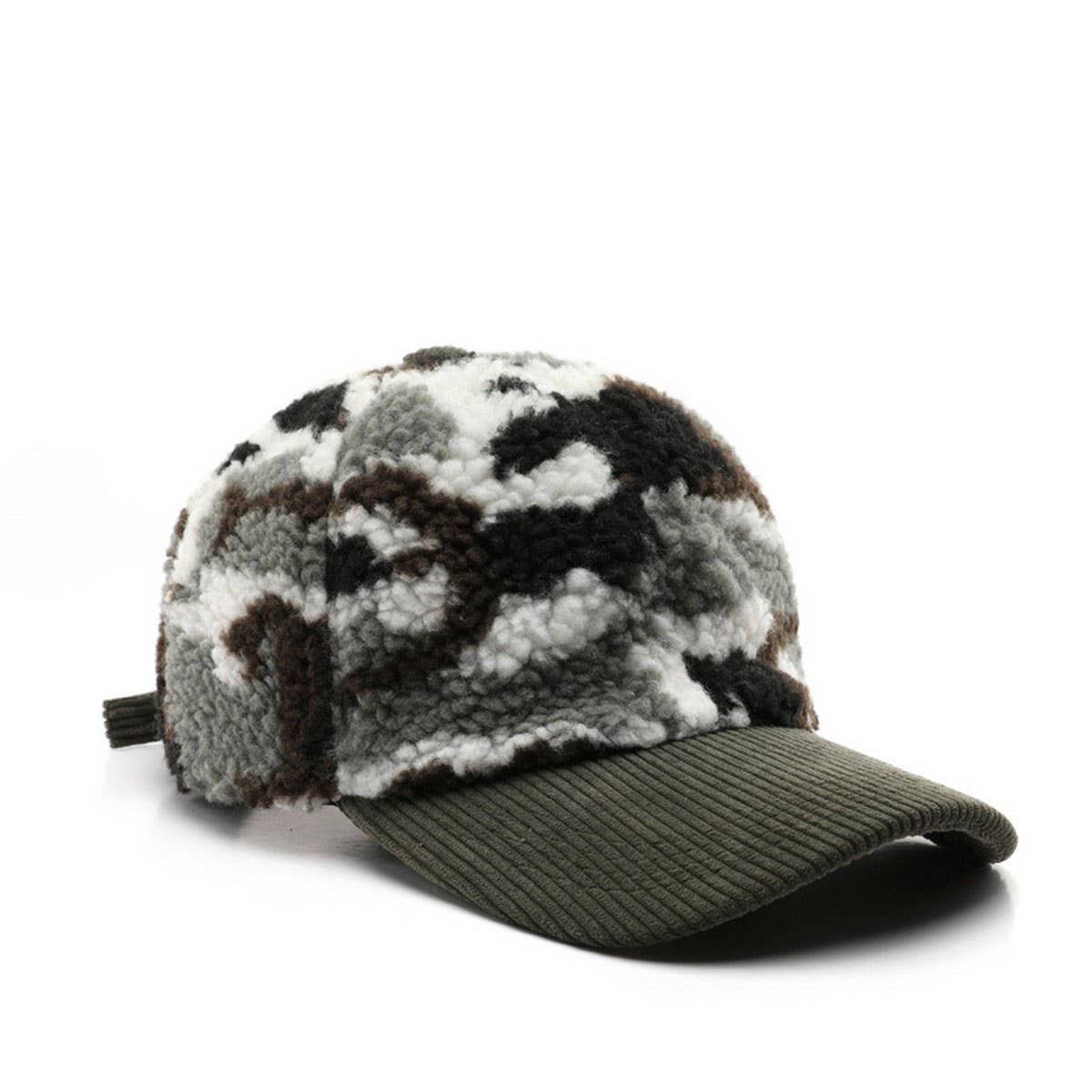 Winter Colorblock Fleece Camo Baseball Cap_Cwah2171