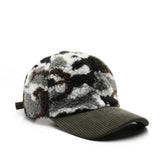 Winter Colorblock Fleece Camo Baseball Cap_Cwah2171