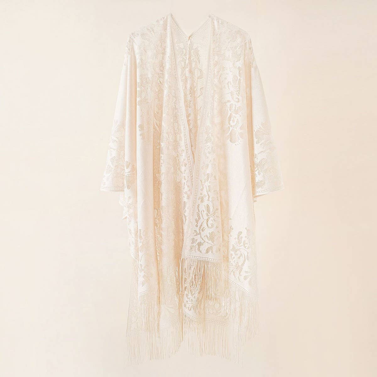 TASSEL LACE FRONT OPEN KIMONO FOR SUMMER WOMENS_CWASC0802
