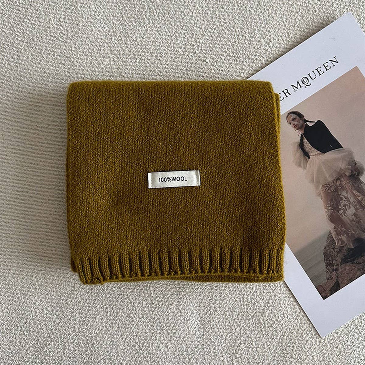 100% WOOL AURORA BLUE KNIT SCARF SOFT WARM_CWASC2285