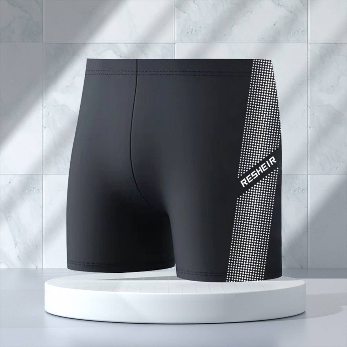 MENS HIGH WAIST QUICK DRY SWIM TRUNKS PLUS SIZE_CWMM6765