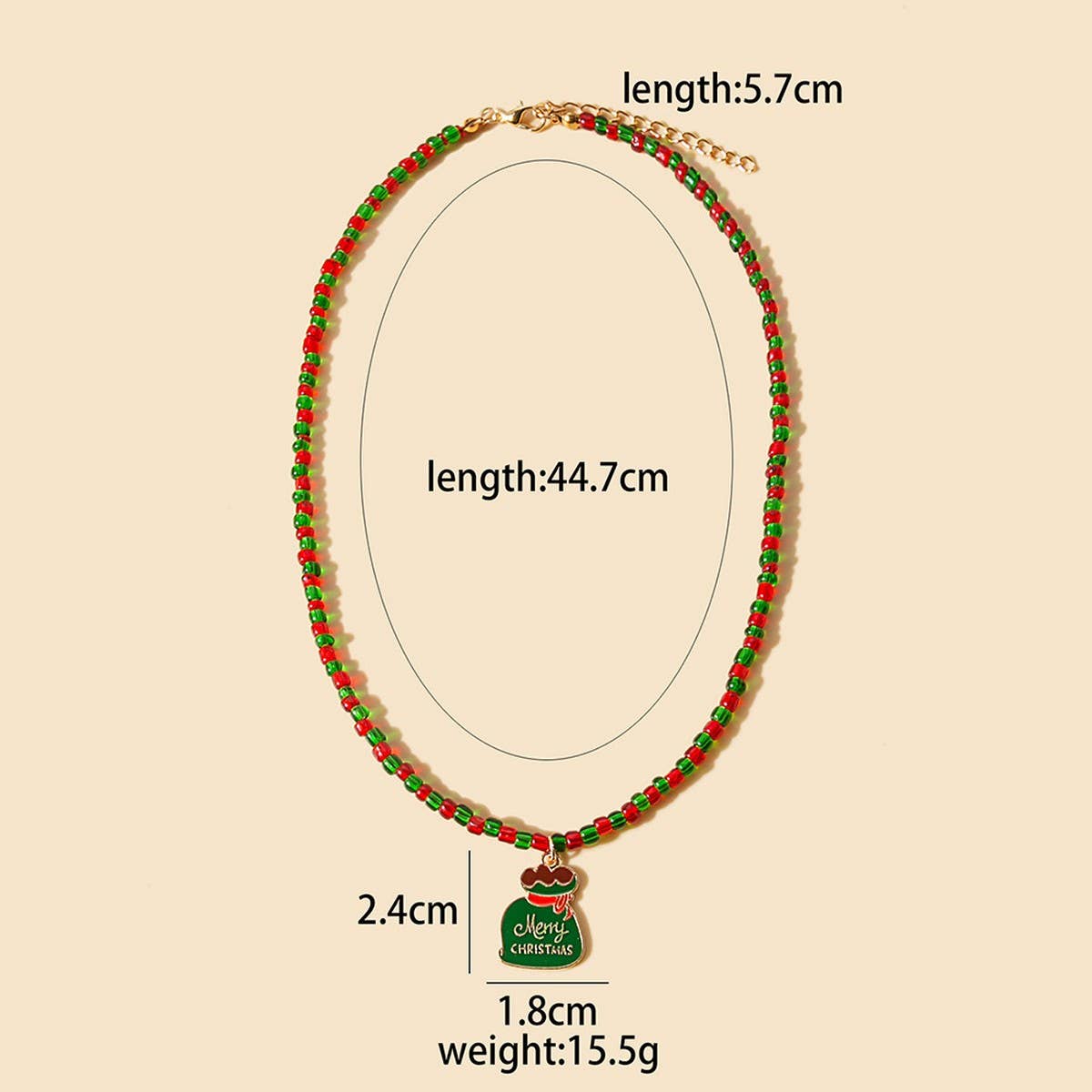 CHRISTMAS COLORBLOCK BEADED CARTOON EARRINGS_CWAJE1868