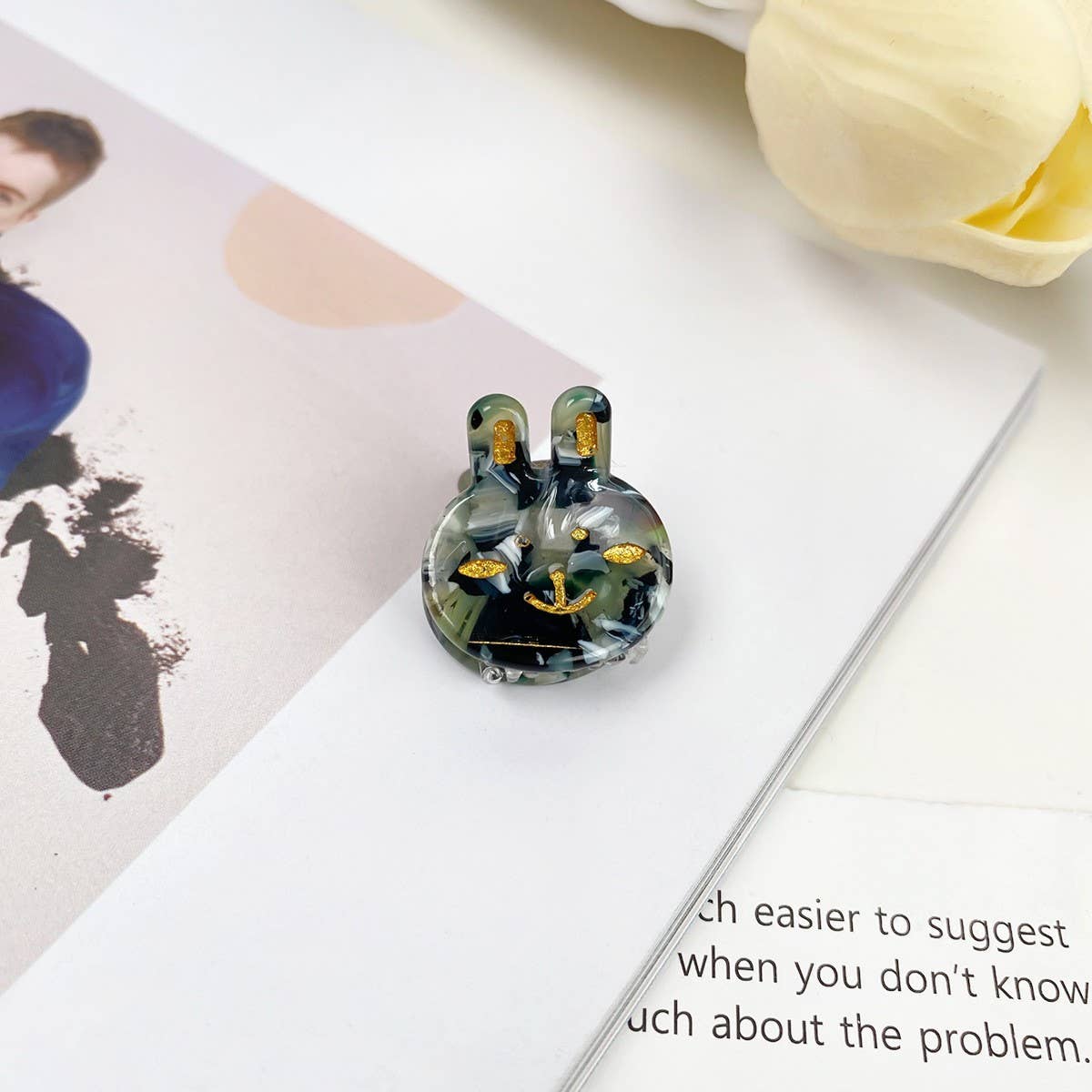 MINI BUNNY HAIR CLAW CUTE ACETATE BANGS CLIP_CWAHA0731